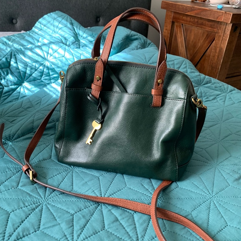 Green Fossil Crossbody Purse